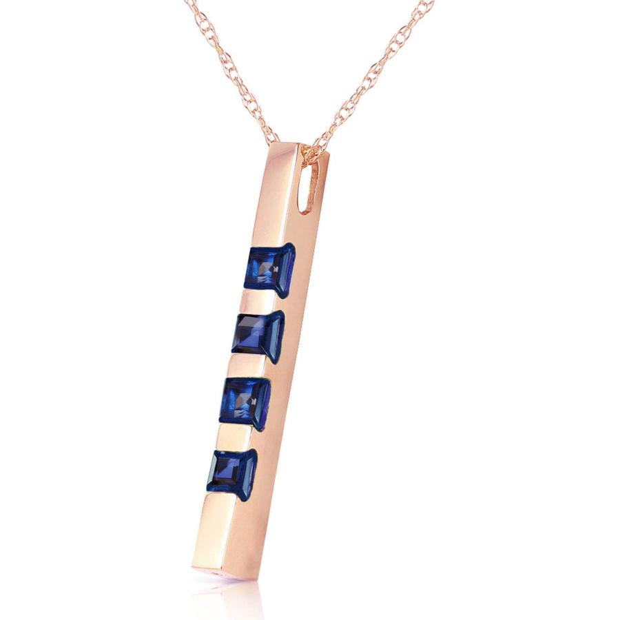 【並行輸入品】K14 Rose Gold 18inch Vertical Bar Necklace with Princess-cut Naturalの画像