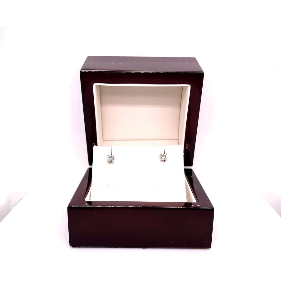 【並行輸入品】14 Kゴールド4プロングバスケットプリンセスカットダイヤモンドスタッドイヤリング(1 / 4 ct、i2 - i3 ) screw-bの画像