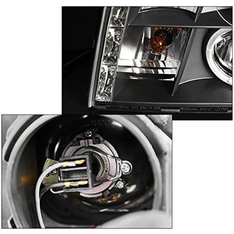 【並行輸入品】ZMAUTOPARTS Halo LED DRL Projector Headlights Headlamps Black For 20の画像