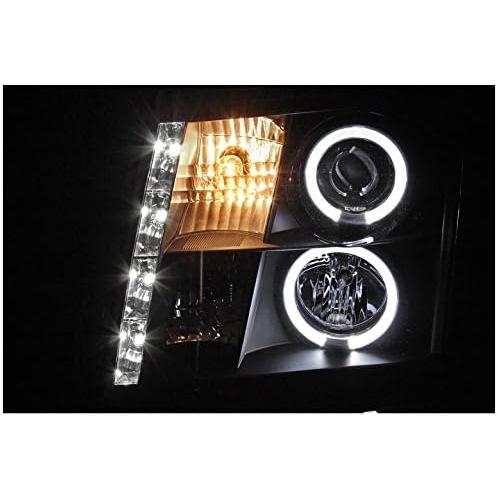 【並行輸入品】ZMAUTOPARTS Halo LED DRL Projector Headlights Headlamps Black For 20の画像