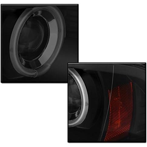【並行輸入品】ZMAUTOPARTS CCFL Halo LED プロジェクターヘッドライト ヘッドライト ブラック/スモーク 2009-2018 Rの画像