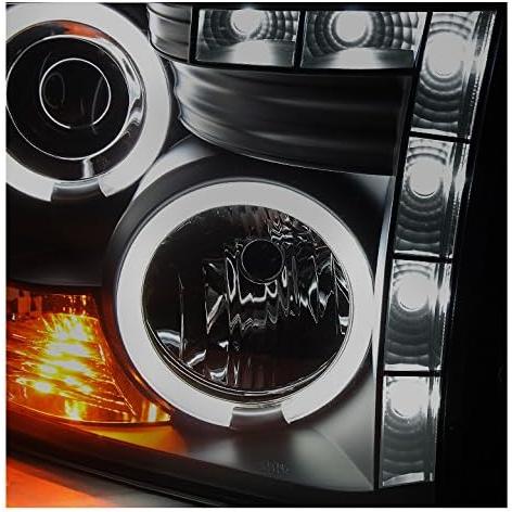 【並行輸入品】ZMAUTOPARTS CCFL Halo LED プロジェクターヘッドライト ヘッドライト ブラック/スモーク 2009-2018 Rの画像