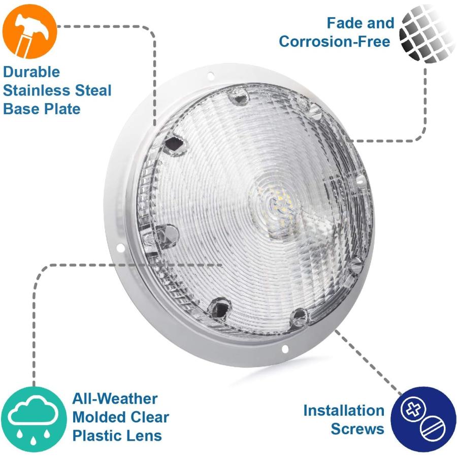 【並行輸入品】Lumitronics RV Trailer Camper 5th Wheel LED Round Surface Mount Scarの画像