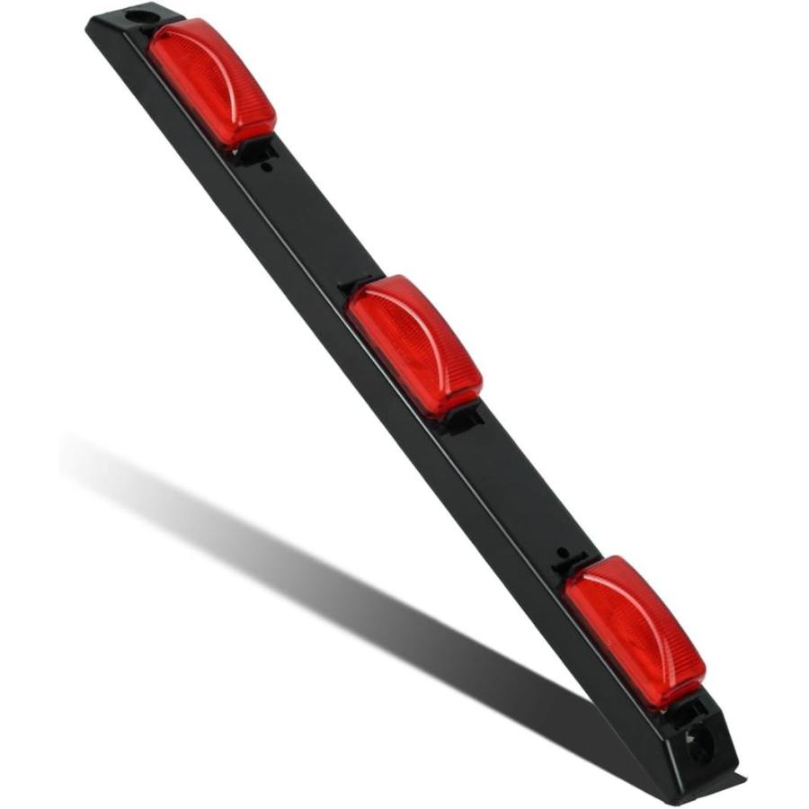 【並行輸入品】Partsam 17インチ レッド トラック トレーラー 識別ライトバー 3ライト 防水 密封 LED トレーラー ライトバー 12Vの画像
