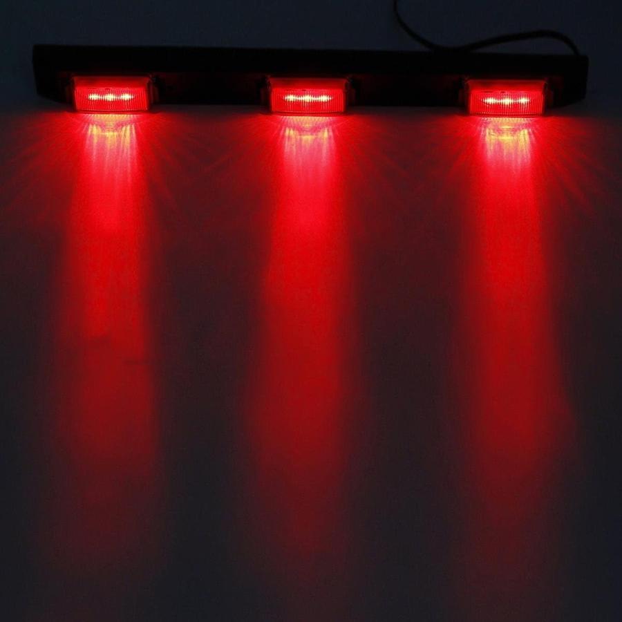 【並行輸入品】Partsam 17インチ レッド トラック トレーラー 識別ライトバー 3ライト 防水 密封 LED トレーラー ライトバー 12Vの画像