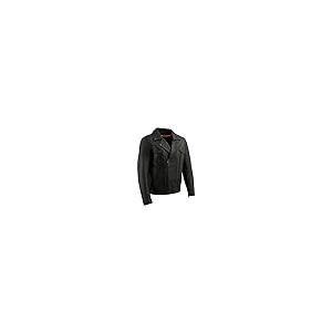 【並行輸入品】Milwaukee Leather LKM1760 メンズ ブラックレザー オートバイジャケット ユーティリティポケット付きの画像