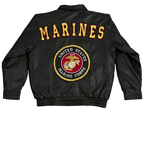 【並行輸入品】メンズ レザージャケット US Marines US サイズ: X Large カラー: ブラック JWM Men's Leathの画像