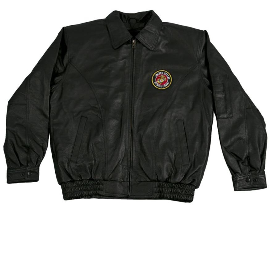 【並行輸入品】メンズ レザージャケット US Marines US サイズ: X Large カラー: ブラック JWM Men's Leathの画像