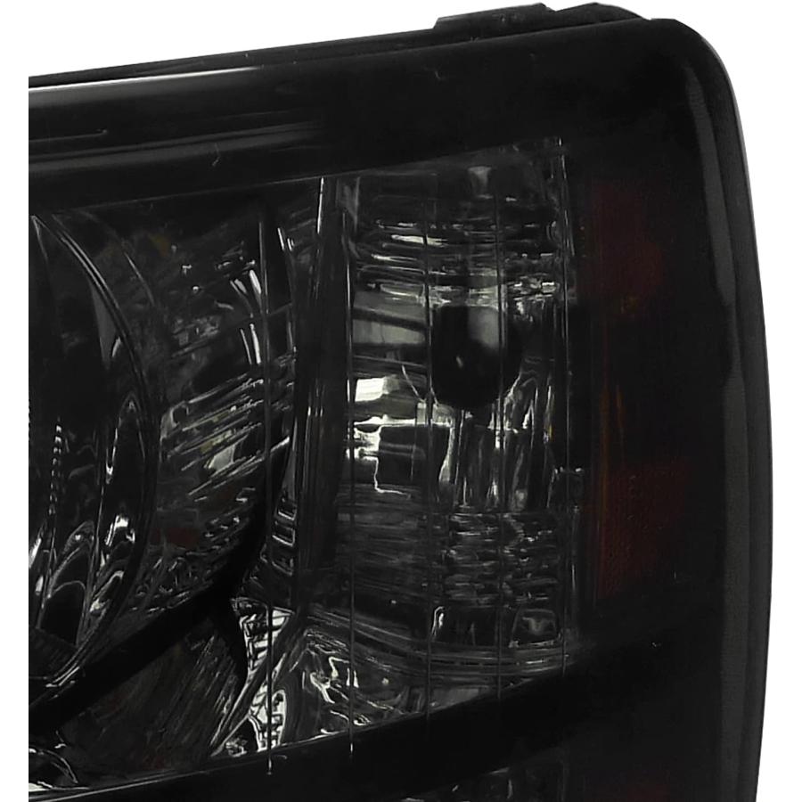 【並行輸入品】Spec-D チューニングヘッドライトスモークレンズ アンバーリフレクター付き 2007-2014 シボレー シルバラード 1500 2の画像