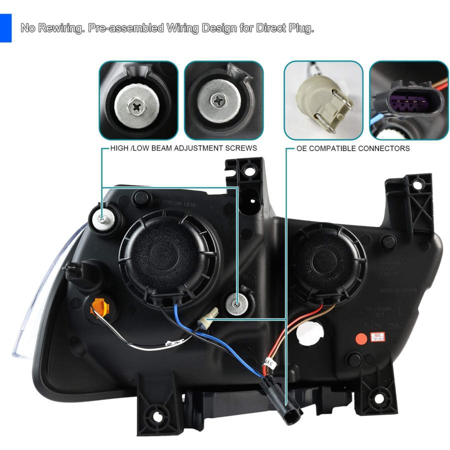 【並行輸入品】Spec-D Tuning クローム LED デュアルヘイロー プロジェクターヘッドライト 2011-2014 Dodge Chargeの画像