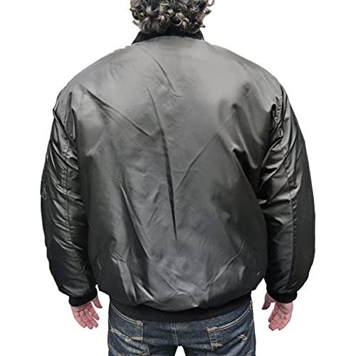 【並行輸入品】Relco Mens Classic MA1 Flight Bomber Jacket Black Lの画像