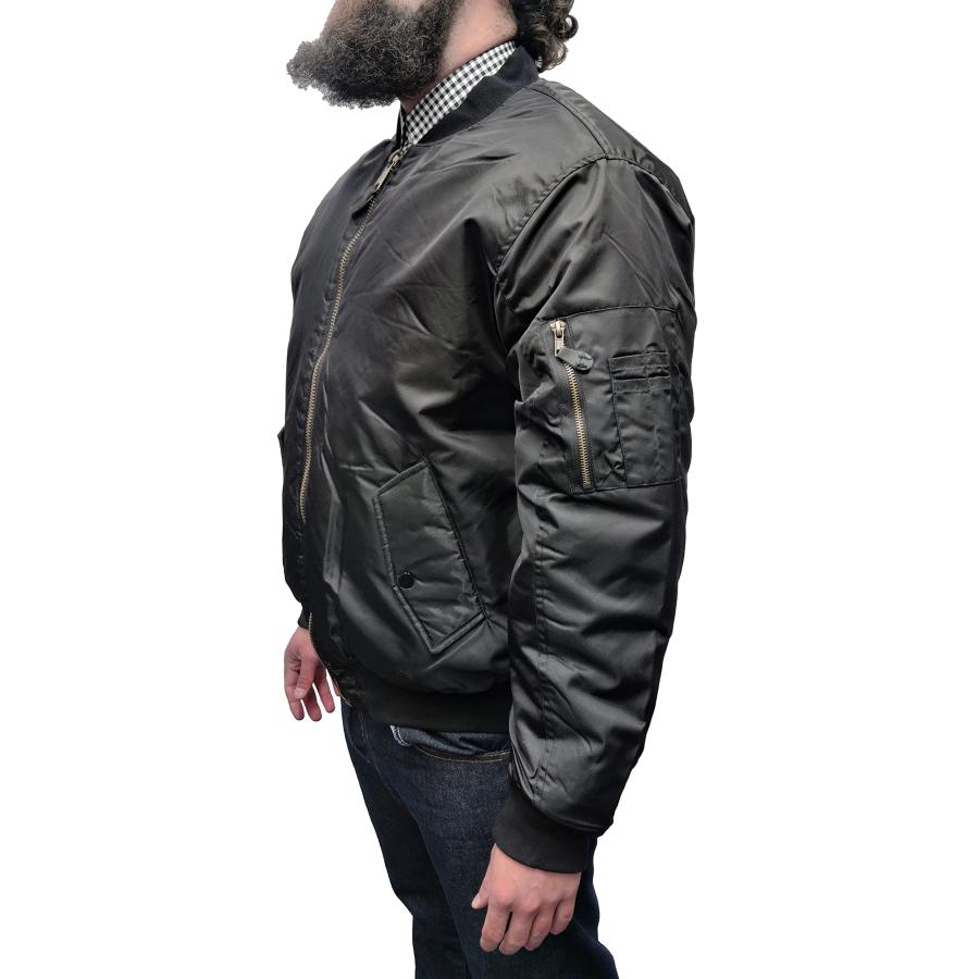 【並行輸入品】Relco Mens Classic MA1 Flight Bomber Jacket Black Lの画像