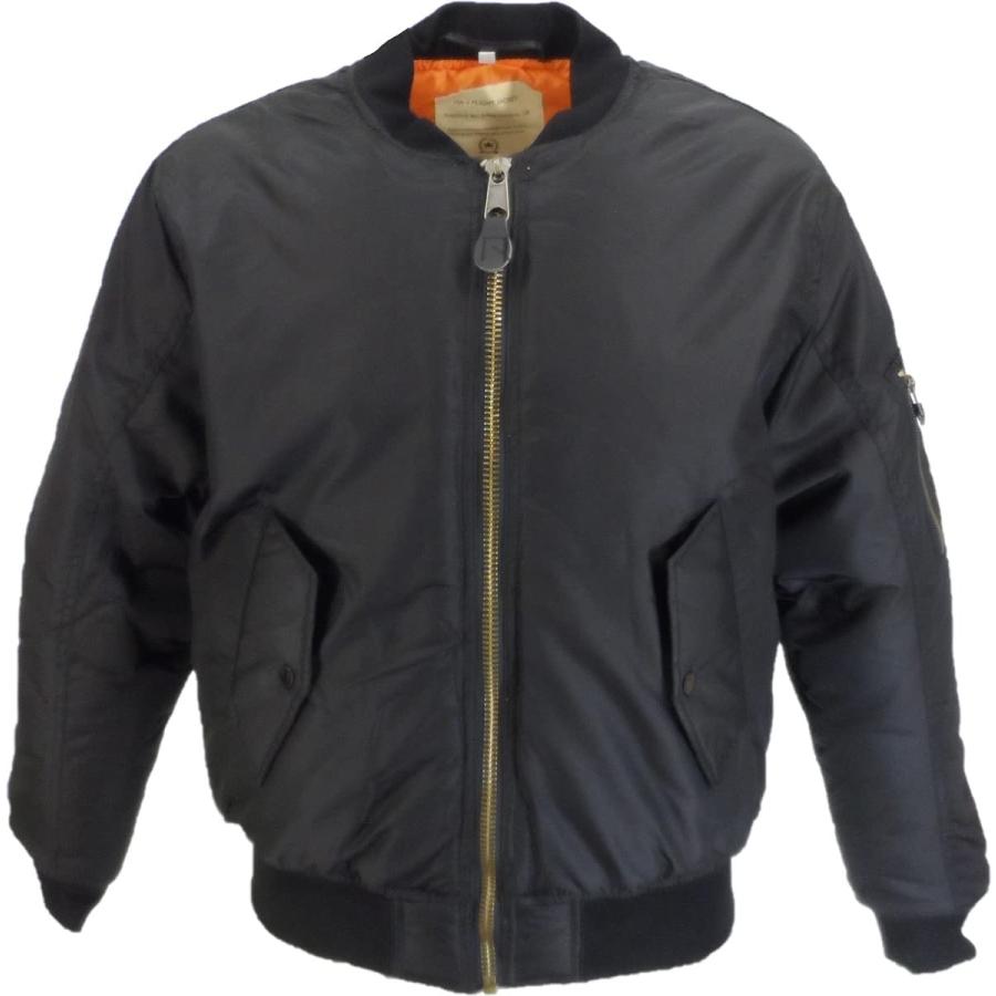 【並行輸入品】Relco Mens Classic MA1 Flight Bomber Jacket Black Lの画像