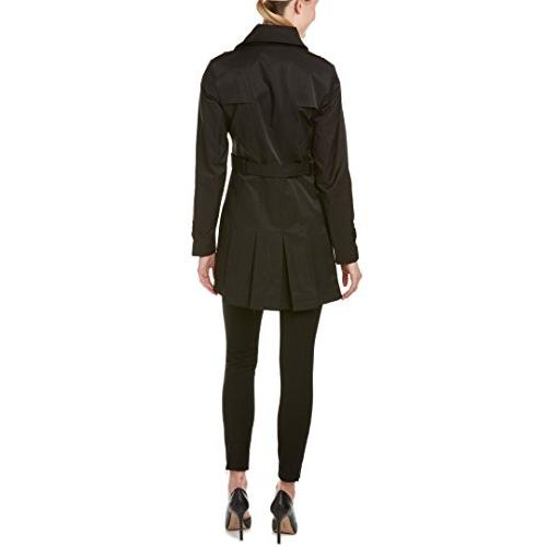 【並行輸入品】Via Spigaレディースシングルブレストプリーツトレンチコート カラー: ブラック Via Spiga Women's Sinの画像