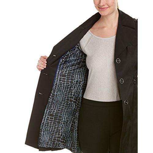【並行輸入品】Via Spigaレディースシングルブレストプリーツトレンチコート カラー: ブラック Via Spiga Women's Sinの画像