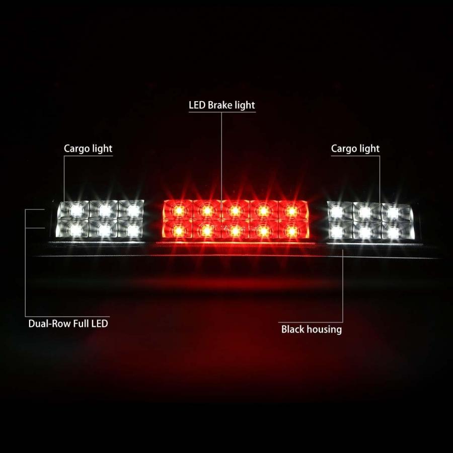 【並行輸入品】ブラック ハウジング 2列 LED 3列 サードテールブレーキライト カーゴランプ 交換用 フォード F150 Lobo Lincolnの画像
