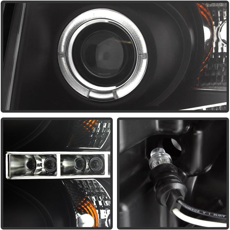 【並行輸入品】Spyder Auto 5009494 LED Halo プロジェクターヘッドライト ブラック/クリアの画像