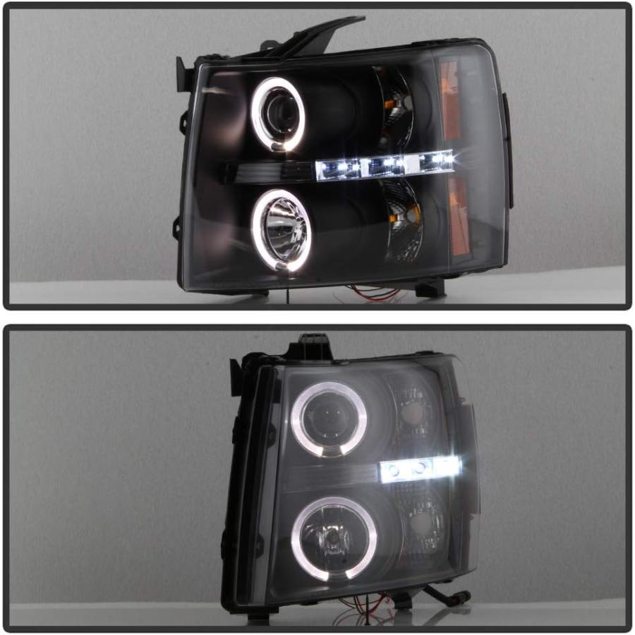 【並行輸入品】Spyder Auto 5009494 LED Halo プロジェクターヘッドライト ブラック/クリアの画像