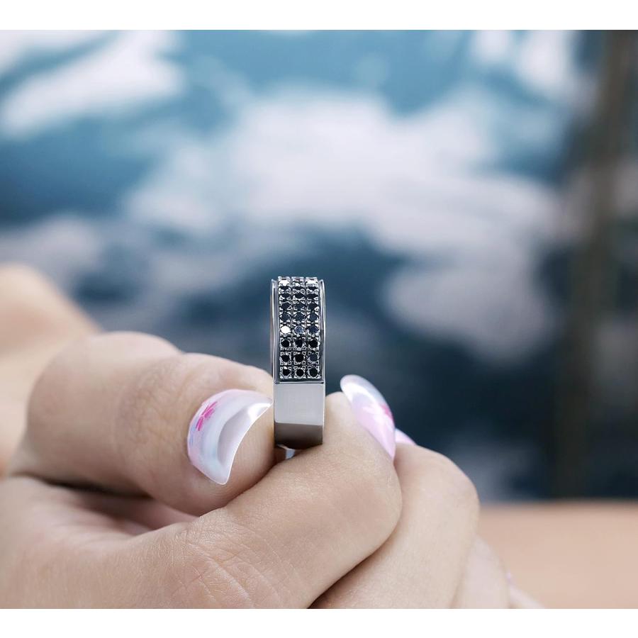 【並行輸入品】1.25カラット（CTW）ブラックロジウムメッキスターリングシルバーブラックダイヤモンドメンズ結婚バンド1 1 / 4 ct (USAの画像