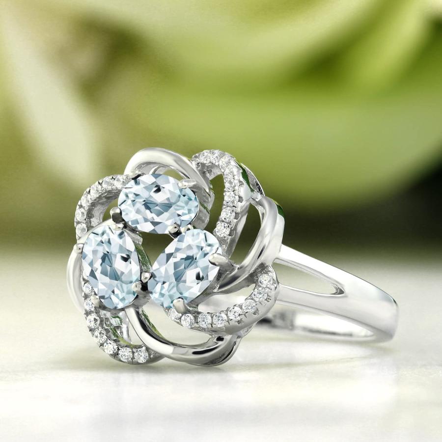 並行輸入品】[Gem Stone King] 1.87カラット 天然 アクアマリン 指輪 