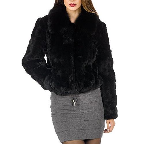 【並行輸入品】Frr OUTERWEAR レディース US サイズ: L カラー: ブラック Frr Fur Jacket   Rex Rabbの画像