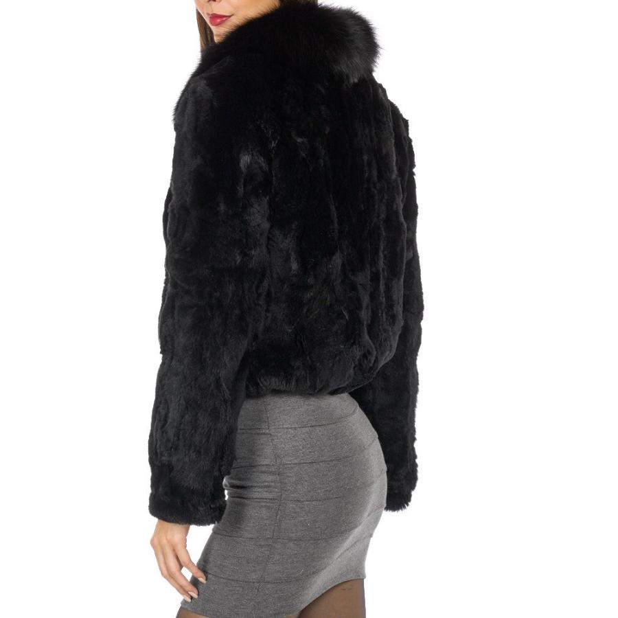 【並行輸入品】Frr OUTERWEAR レディース US サイズ: L カラー: ブラック Frr Fur Jacket   Rex Rabbの画像
