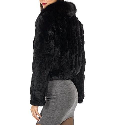 【並行輸入品】Frr OUTERWEAR レディース US サイズ: L カラー: ブラック Frr Fur Jacket   Rex Rabbの画像