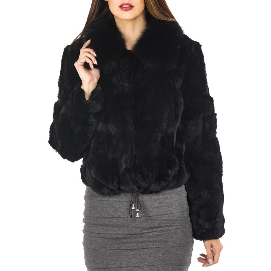 【並行輸入品】Frr OUTERWEAR レディース US サイズ: L カラー: ブラック Frr Fur Jacket   Rex Rabbの画像