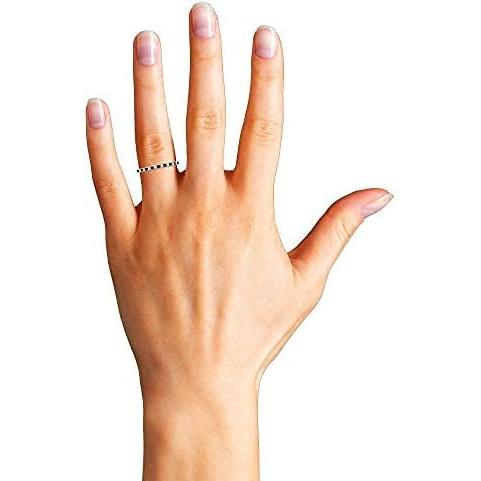 【並行輸入品】La4ve Diamonds 1/4カラット ダイヤモンド パヴェセット 14kt ホワイトゴールド ブライダルウェディングバンドリングの画像