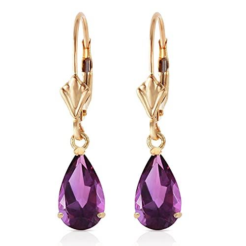 【並行輸入品】2.5カラット14?K SolidゴールドLeverbackイヤリングアメジスト Galaxy Gold GG 2.5 Caratの画像