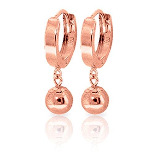 【並行輸入品】14?KソリッドローズゴールドフープイヤリングボールDangling Galaxy Gold GG 14k Solid Roseの画像