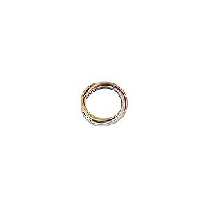 【並行輸入品】14K 3色のゴールド ハイポリッシュ仕上げ ローリングリング Kooljewelry 14k Tricolor Gold Higの画像