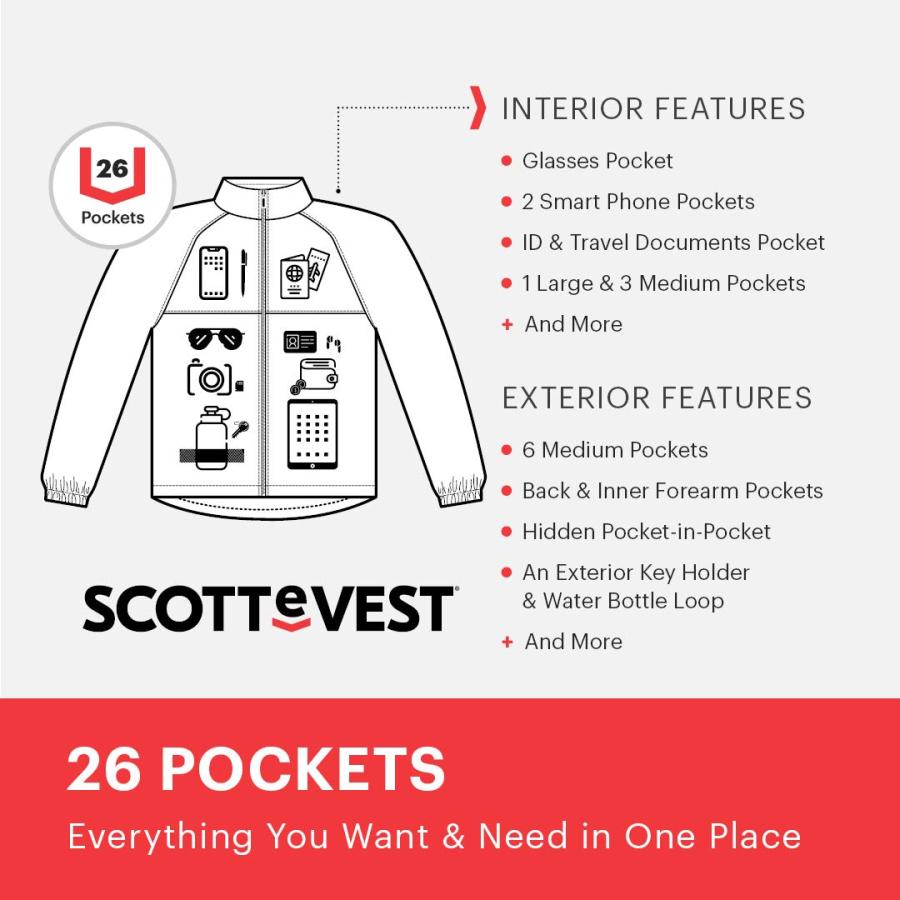 【並行輸入品】SCOTTeVEST APPAREL メンズ US サイズ: X Large カラー: ブラック SCOTTeVEST Revolの画像