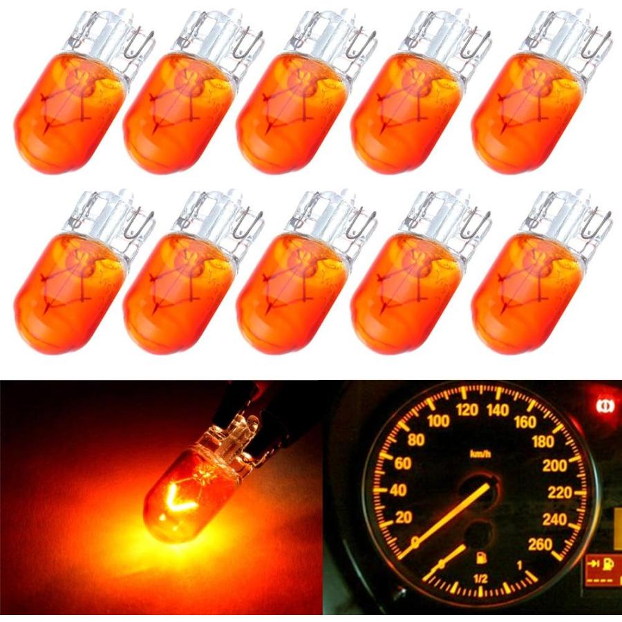 【並行輸入品】cciyu 10 Pack T10 168 194 W5W Orange/Yellow Halogen Light Bulb Instr