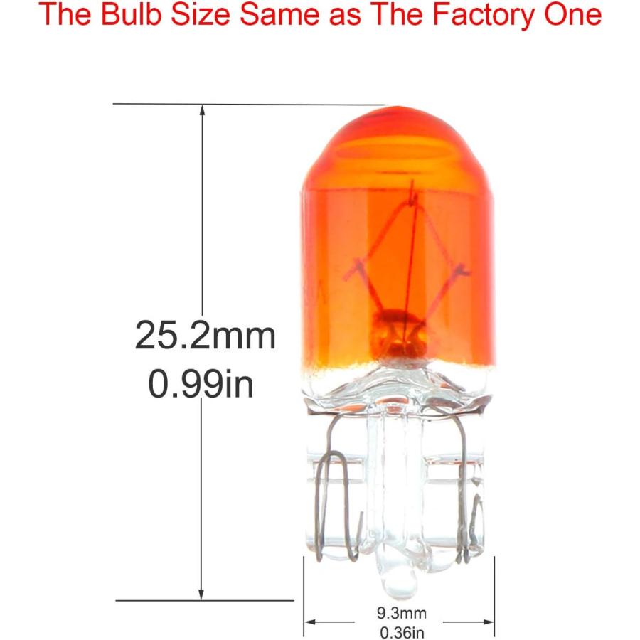 【並行輸入品】cciyu 10 Pack T10 168 194 W5W Orange/Yellow Halogen Light Bulb Instr