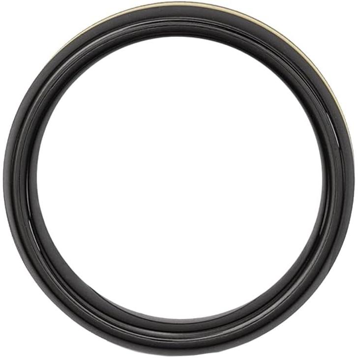 【並行輸入品】メンズブラックセラミック結婚指輪8 mm with 14 Kイエローゴールドインレーの画像