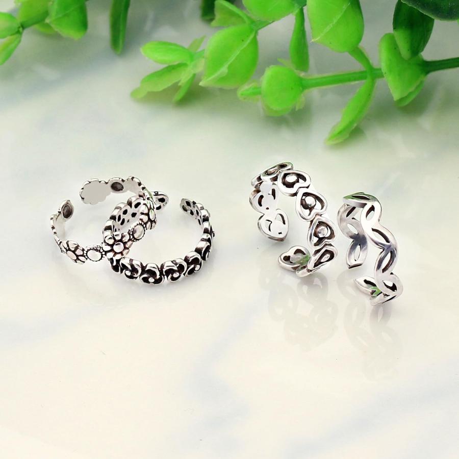 バーゲン! 3pcsレディースレトロSilver Toe Rings Set足ビーチジュエリー誕生日パーティーギフトfor Family Friend Adjustable　並行輸入品