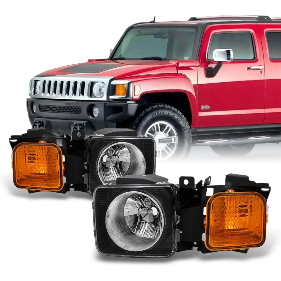 並行輸入品】AKKON - Hummer H3用 | H3T ブラックアンバー ヘッド