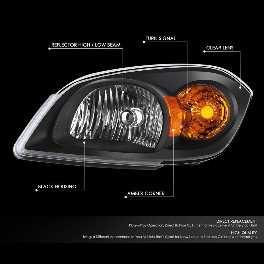 【並行輸入品】Auto Dynasty Compatible with Chevy Cobalt/Pontiac G5/Pursuit Black H_2