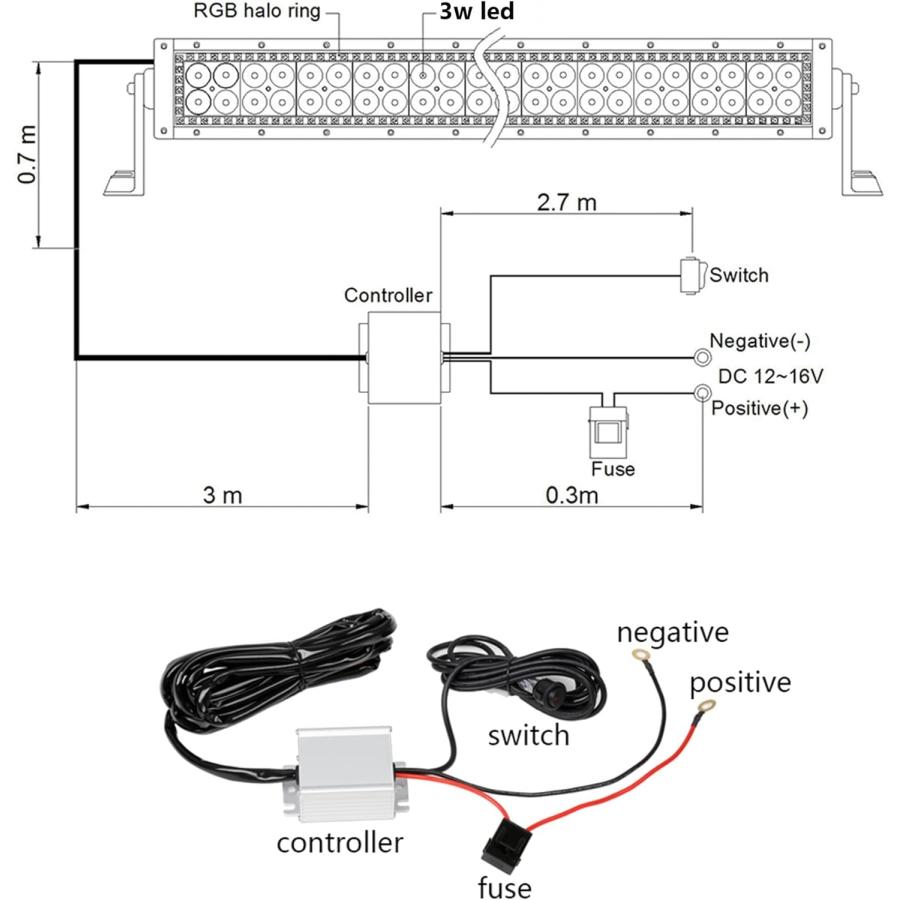 【並行輸入品】Nicoko Straight 50inch 288w Offroad Led Light Bars Installed Chasingの画像
