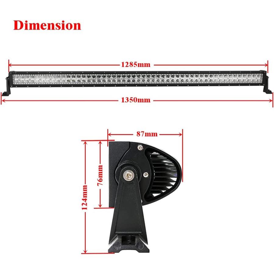 【並行輸入品】Nicoko Straight 50inch 288w Offroad Led Light Bars Installed Chasingの画像