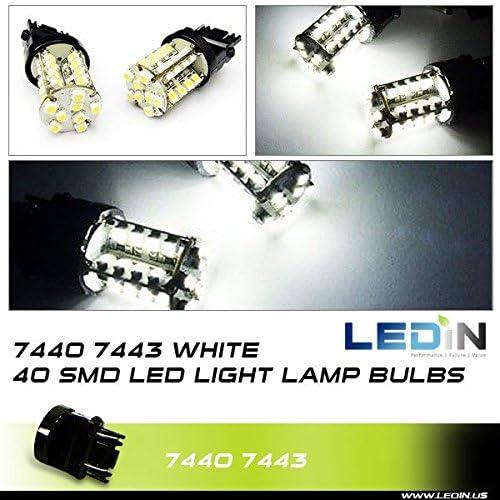 【並行輸入品】LEDIN A Pair of 7440 White 40 SMD LED Brake Light Lamp 7443 7441 992_2