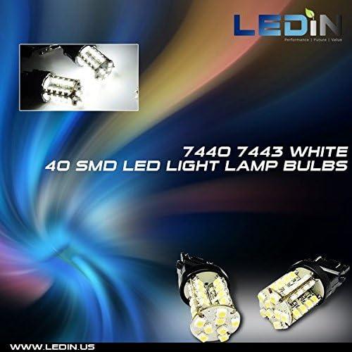 【並行輸入品】LEDIN A Pair of 7440 White 40 SMD LED Brake Light Lamp 7443 7441 992_3