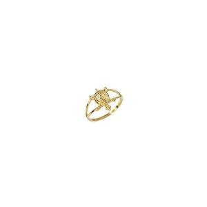 【並行輸入品】上品な14?KイエローゴールドLucky Turtleチャームリング Dainty 14k Yellow Gold Lucky Tの画像