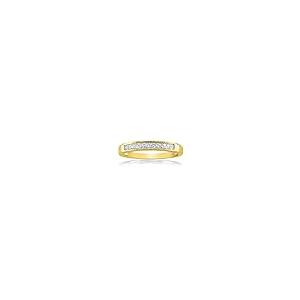 【並行輸入品】14K イエローゴールド プリンセスカット ダイヤモンド 11ストーン ブライダル ウェディングバンドリング (1/4 cttw、の画像