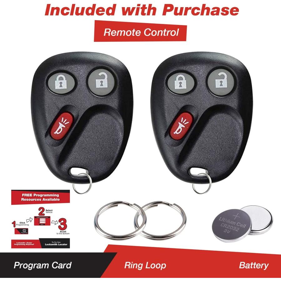 【並行輸入品】KeylessOption キーレスエントリー リモートカーキーフォブキー シボレー トレイルブレイザー GMC エンボイ (2個パックの画像