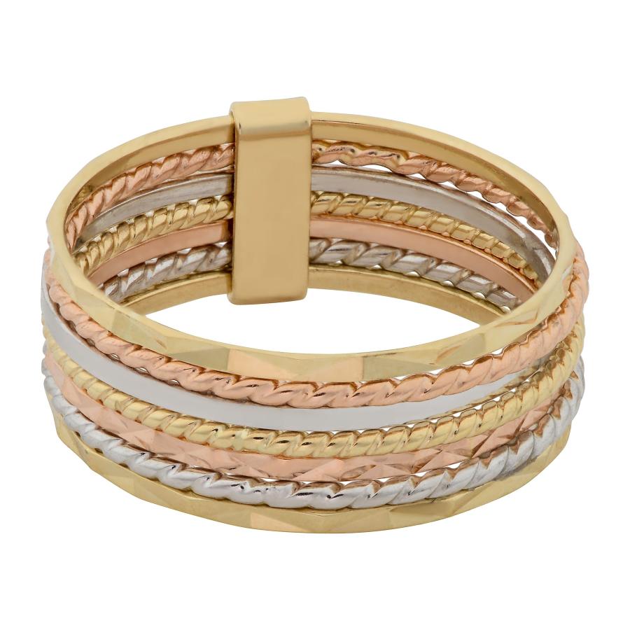 【並行輸入品】14?Kトリコロールゴールド6.7?MM 7日間スタックリング Kooljewelry 14k Tricolor Gold 6.7の画像