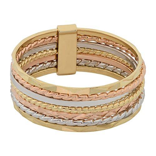 【並行輸入品】14?Kトリコロールゴールド6.7?MM 7日間スタックリング Kooljewelry 14k Tricolor Gold 6.7の画像
