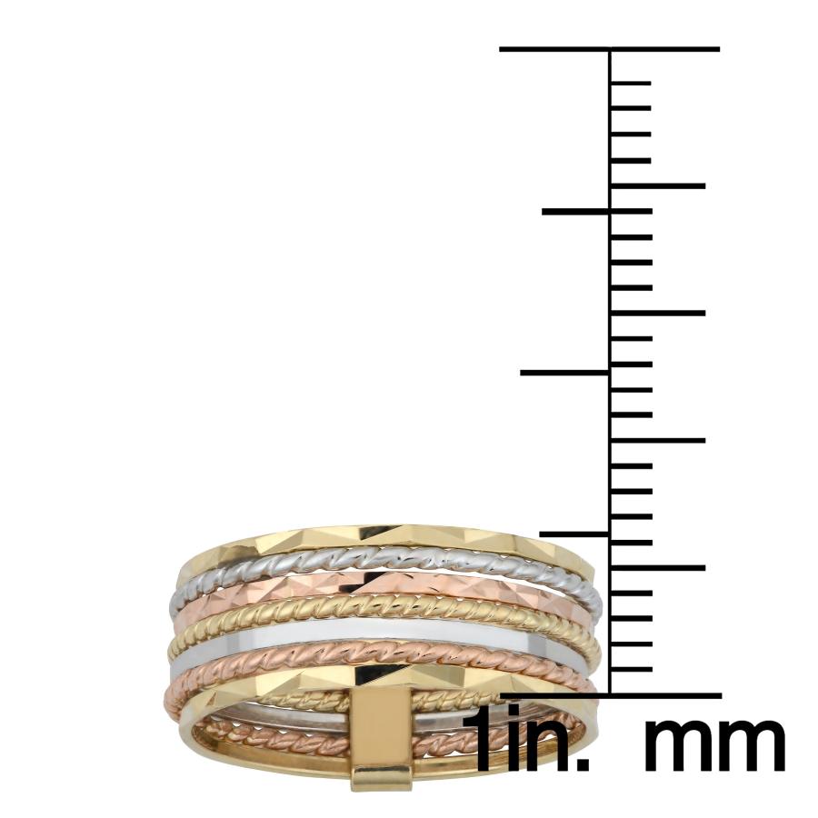 【並行輸入品】14?Kトリコロールゴールド6.7?MM 7日間スタックリング Kooljewelry 14k Tricolor Gold 6.7の画像