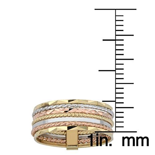 【並行輸入品】14?Kトリコロールゴールド6.7?MM 7日間スタックリング Kooljewelry 14k Tricolor Gold 6.7の画像